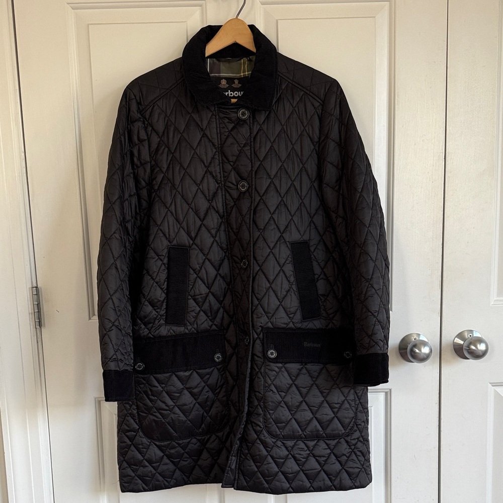 Barbour Black Quilted Long Puffer Coat